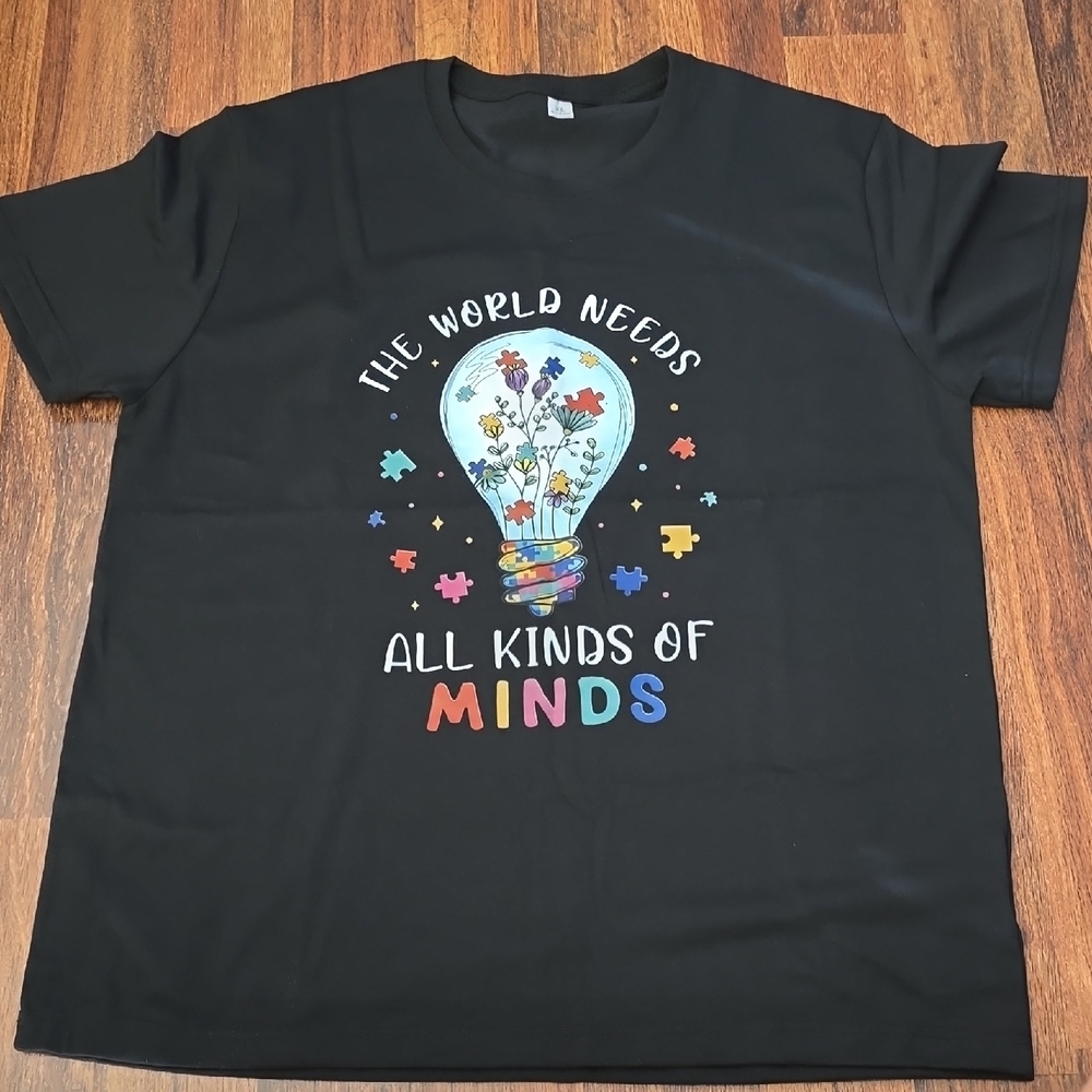 Black Kids Shirt with Colorful Lightbulb Design